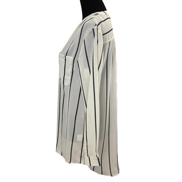 New ~ Layering Striped Sheer Long Sleeve Blouse ~~ Size Medium - Picture 3 of 7